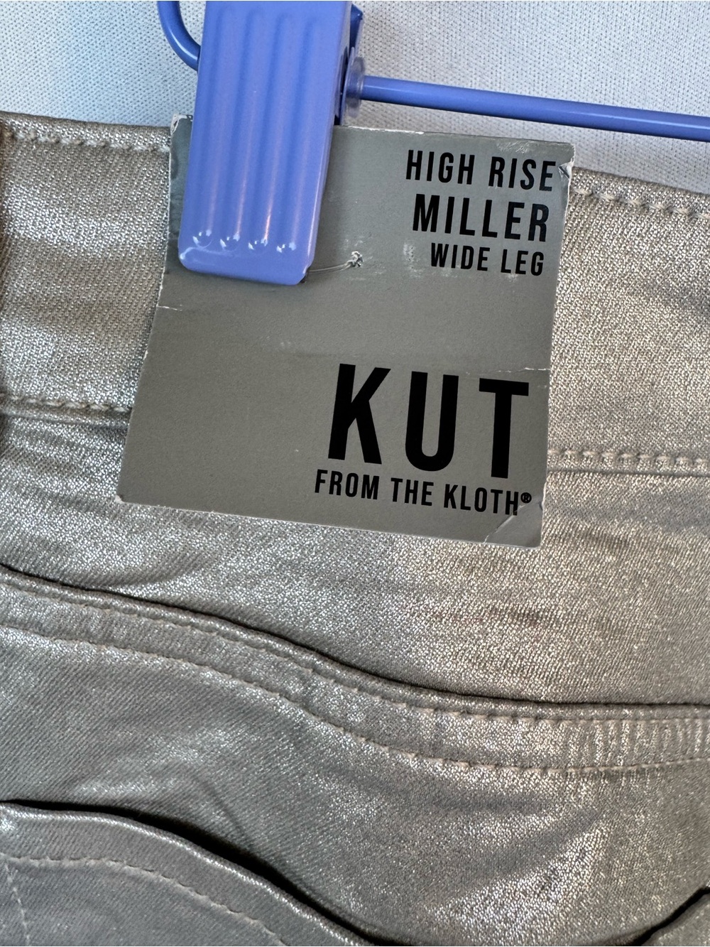 Kut from the Kloth Metallic Silver Label High-Rise Miller Wide Leg Pant - Picture 9 of 16